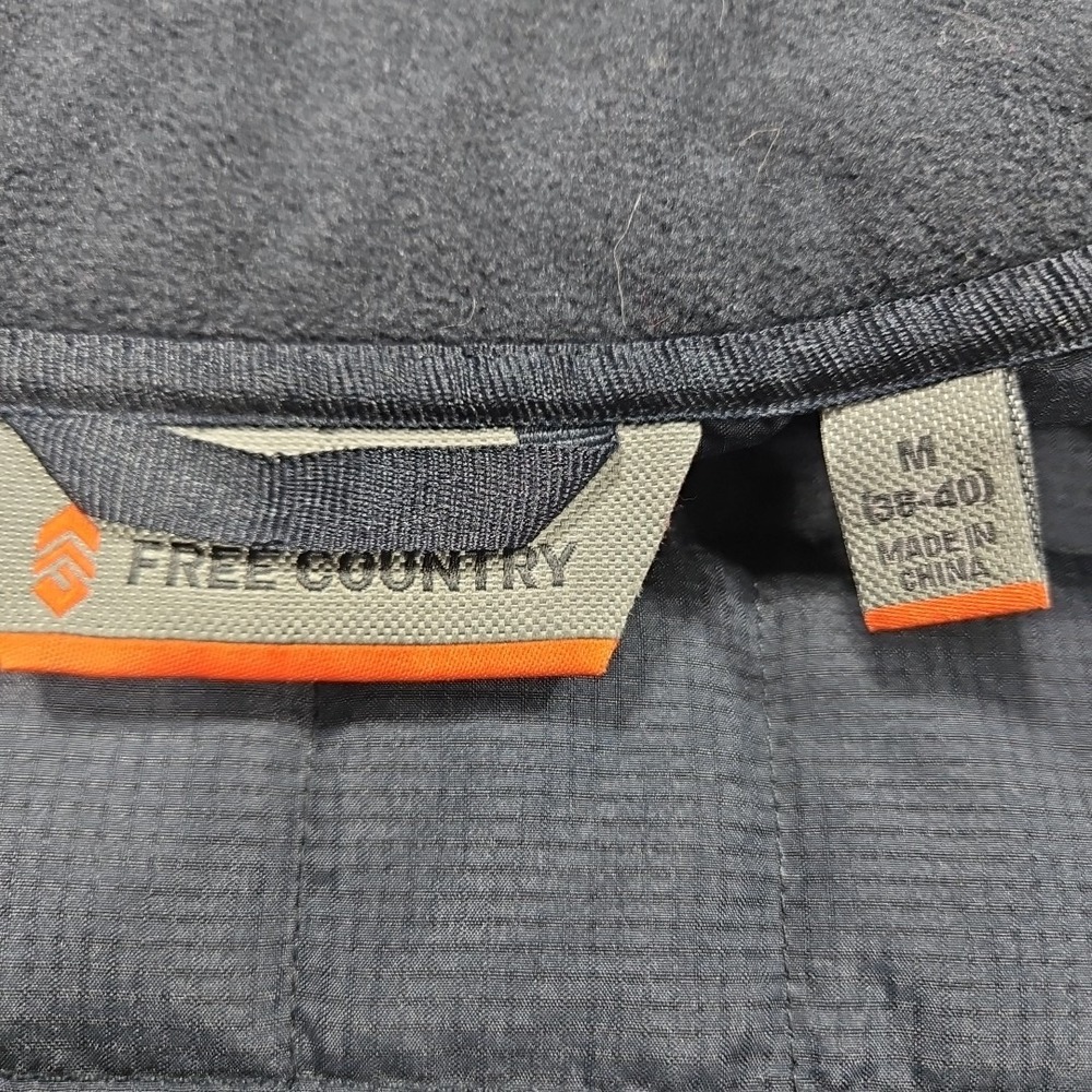 Free Country Jacket‎ Mens M Dark Navy Knit Fleece Overlay Full Zip Quilted - Picture 4 of 9